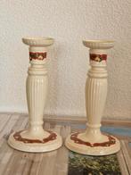 2 hoge kandelaars Wedgwood Christmas Time Queen's Ware, Verzenden, Zo goed als nieuw