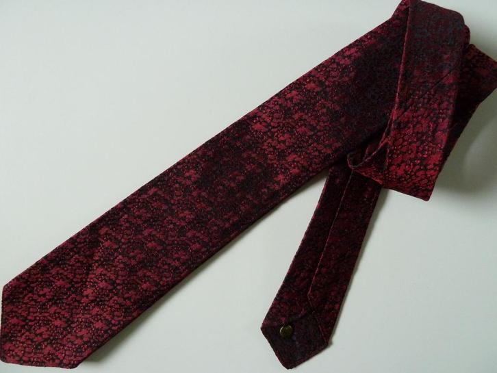 Vogue zijden stropdas ca. 1920, Como zijde, 5-fold, small, Kleding | Heren, Stropdassen, Zo goed als nieuw, Effen, Rood, Verzenden