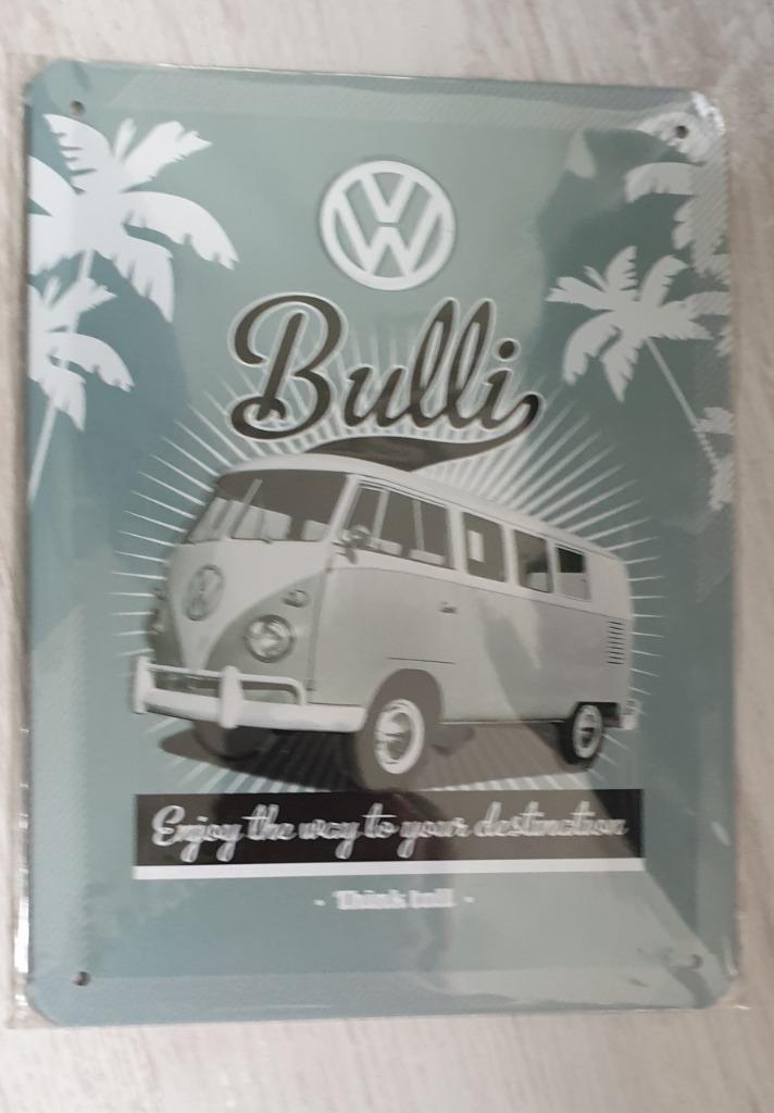 metalen plaat nostalgic art vw volkswagen bus en kever, Huis en Inrichting, Woonaccessoires | Wanddecoraties, Nieuw, Ophalen of Verzenden