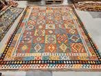 Handgeweven oosterse wollen kelim 396x294, Info@SlatsAntiek.nl, Vof Slats Antiek, Ophalen of Verzenden, Rechthoekig