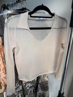 Zara beige doorzichtige lange mouwen polo top, Zara, Ophalen of Verzenden, Zo goed als nieuw, Maat 36 (S)