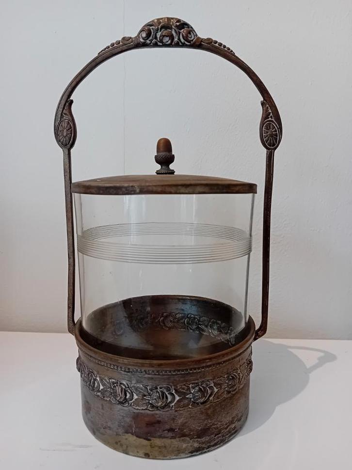 Jugendstil Beschuit Trommel, ca. 1900, Antiek en Kunst, Antiek | Glas en Kristal, Ophalen of Verzenden