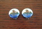 vintage gave oorbellen clips Delfts met molentje, Ophalen of Verzenden, Overige materialen