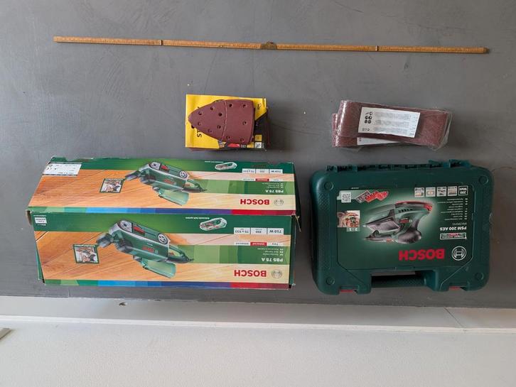 Bosch PBS 75 A & PMS 200 AES Schuurmachines, Doe-het-zelf en Verbouw, Gereedschap | Schuurmachines, Gebruikt, Bandschuurmachine