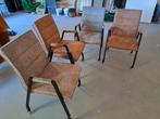 Eettafelstoelen 4 stuks met wieltjes, Huis en Inrichting, Stoelen, Ophalen, Zo goed als nieuw, Grijs, Vijf, Zes of meer stoelen