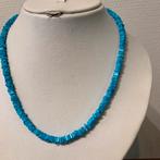 Turkoois ketting handgemaakt, Sieraden, Tassen en Uiterlijk, Kettingen, Ophalen of Verzenden, Zo goed als nieuw, Blauw, Overige materialen