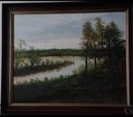 Schilderij van een rivierlandschap, Ophalen of Verzenden