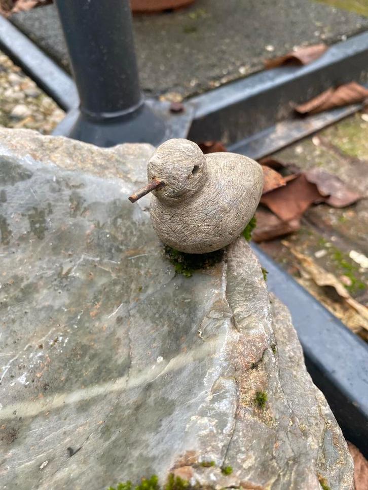 Natuurstenen Vogelbad / Drinkbak - Zwaar, Tuin en Terras, Tuinbeelden, Gebruikt, Dierenbeeld, Steen, Ophalen