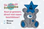 Geboortebord Beer met ster blauw geboorteborden huren jongen, Ophalen, Zo goed als nieuw, Geboortebord