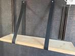 Wandplank met leren straps, Ophalen of Verzenden, Gebruikt
