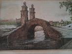 Ingekleurde ets brug bij Rustenburg anno 1902 met trekvaart, Antiek en Kunst, Kunst | Etsen en Gravures, Verzenden