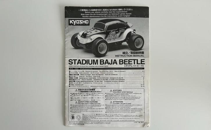 Kyosho Stadium Baja Beetle handleiding, Hobby en Vrije tijd, Modelbouw | Radiografisch | Auto's, Gebruikt, Auto offroad, Overige schalen