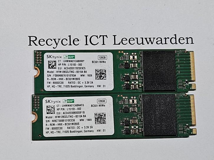 Sk hynix 128gb m.2 nvme ssd, Computers en Software, Harde schijven, Gebruikt, Laptop, Intern, SSD, Ophalen of Verzenden