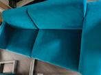 Turquoise bank 2 / 3 persoons, Huis en Inrichting, Banken | Bankstellen, Ophalen, Gebruikt, 75 tot 100 cm, Rechte bank