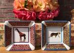 2 kleine schaaltjes - giraf - luipaard afbeelding - Vintage, Huis en Inrichting, Ophalen of Verzenden, Zo goed als nieuw