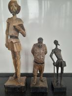 Don Quichot 2x en Sancho Panza handgesneden italië gemerkt g, Antiek en Kunst, Kunst | Beelden en Houtsnijwerken, Ophalen of Verzenden