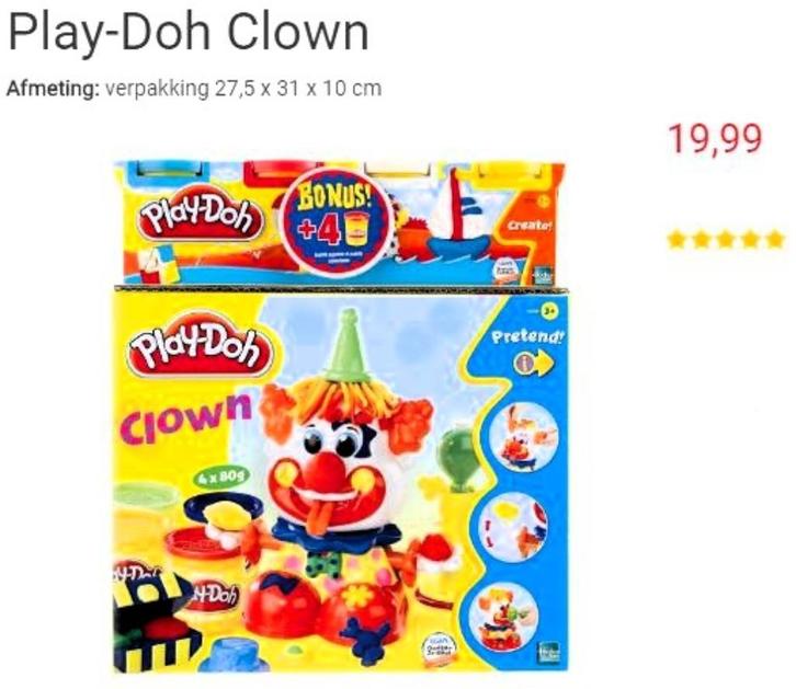 Kinderspeelgoed - creatief - Play-Doh Clown [Box C - 353], Kinderen en Baby's, Speelgoed | Educatief en Creatief, Nieuw, Knutselen