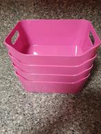 4 roze opbergbakjes!, Doos, Minder dan 35 cm, Minder dan 50 cm, Ophalen of Verzenden