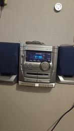 Sharp stereoset met dubbele cassette en 3-CD wisselaar, Audio, Tv en Foto, Stereo-sets, Gebruikt, Cassettedeck, Ophalen of Verzenden