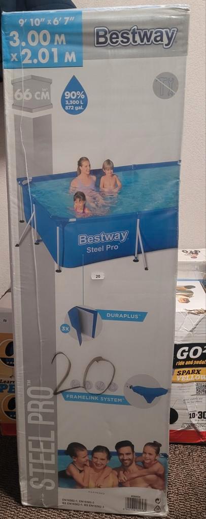 Bestway Steel Pro Zwembad 300x201x66 cm, Tuin en Terras, Zwembaden, Nieuw, Opzetzwembad, Minder dan 80 cm, 200 tot 400 cm, 200 tot 300 cm