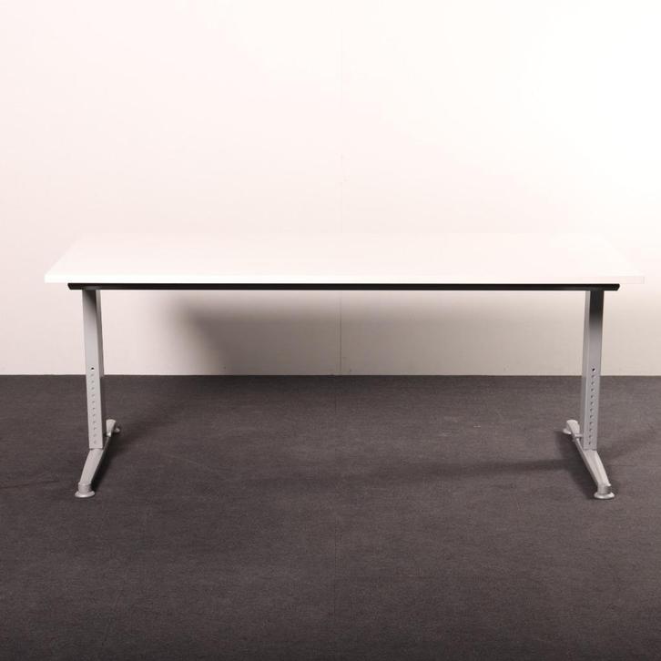 Instelbaar bureau Aspa 160x80cm alu frame 63-84cm, Huis en Inrichting, Bureaus, Gebruikt, Bureau, In hoogte verstelbaar, Ophalen of Verzenden