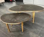 PTMD salontafel bijzettafel set metaal goud zwart brons, Huis en Inrichting, Tafels | Salontafels, Ophalen, Rond, 50 tot 100 cm