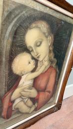 Schilderij (M.I. Hummel) van Maria met Kindje Jezus +/- 1930, Antiek en Kunst, Ophalen of Verzenden