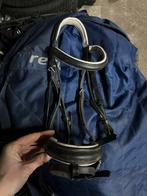 Hoofdstel maat shet / pony zwart met wit onderlegd, Dieren en Toebehoren, Ophalen of Verzenden, Gebruikt, Dressuur