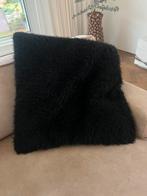 Zwart bont sierkussen, Huis en Inrichting, Woonaccessoires | Plaids en Woondekens, Ophalen of Verzenden, Zo goed als nieuw
