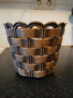 Vintage bloempot/schaal van plastic riet, Huis en Inrichting, Ophalen of Verzenden, Rond