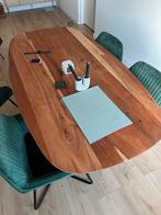 Deense ovale mangohouten tafel 180cm, Ophalen, Gebruikt, 100 tot 150 cm, Vijf personen of meer
