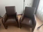 Twee bruine stoelen met wieltjes, Ophalen of Verzenden, Zo goed als nieuw, Minder dan 75 cm, 50 tot 75 cm