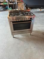 Pelgrim 6 pits gasfornuis met elektrische oven rvs 90cm, Witgoed en Apparatuur, Fornuizen, Ophalen, 60 cm of meer, Grill, Zo goed als nieuw