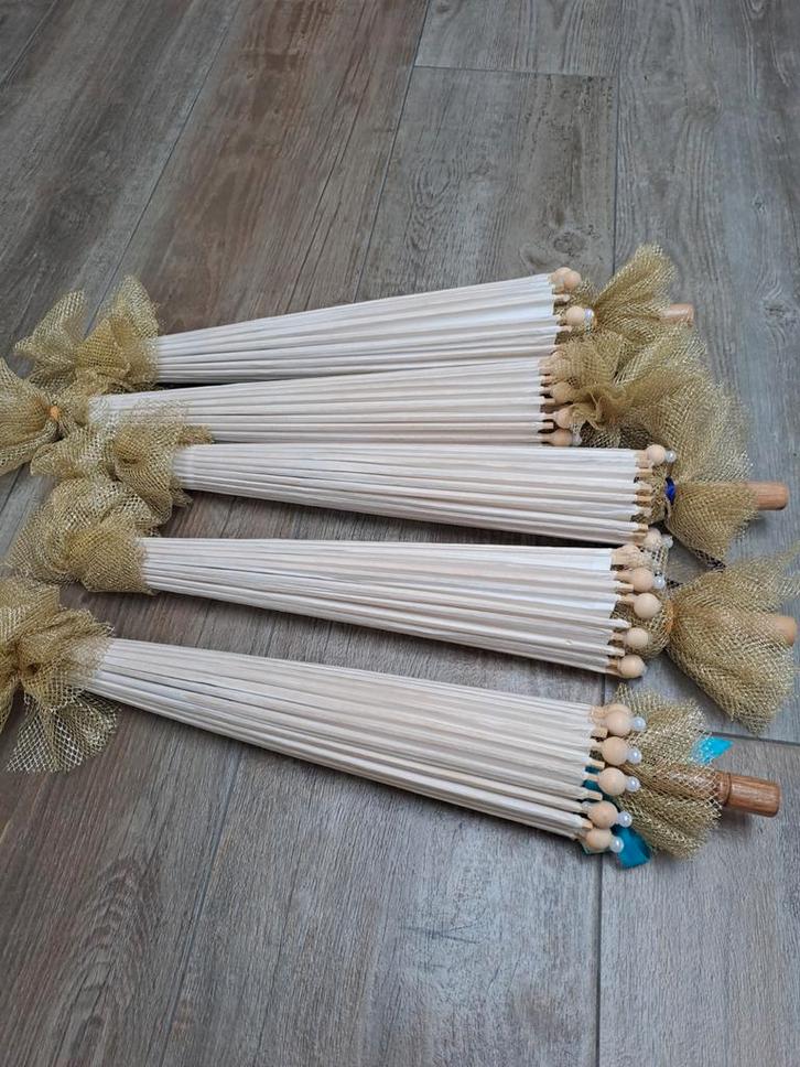 5 Papieren Parasolletjes - Decoratief, Kleding | Dames, Carnavalskleding en Feestkleding, Zo goed als nieuw, Accessoires, Carnaval