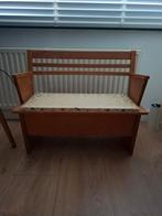 Retro Kinderbankje Hout met Kussen, Ophalen
