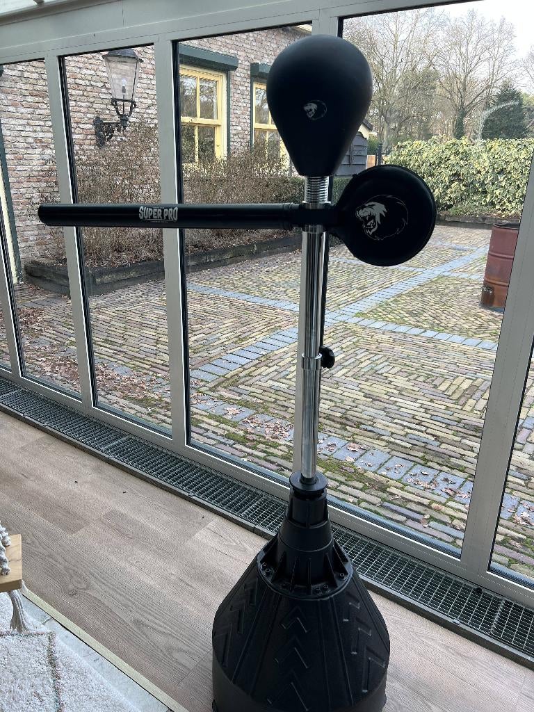 Super Pro reflex bokspaal / boxing trainer met spinning bar, Sport en Fitness, Vechtsporten en Zelfverdediging, Zo goed als nieuw
