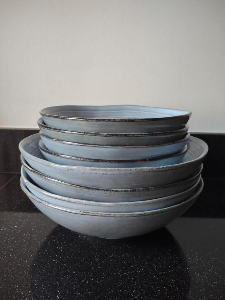 Borden schalen Xenos blauw, Huis en Inrichting, Keuken | Servies, Zo goed als nieuw, Bord(en), Overige stijlen, Porselein, Ophalen