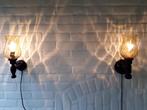 Vintage retro wandlamp glas Design Mid Century jaren 60., Huis en Inrichting, Lampen | Wandlampen, Ophalen of Verzenden, Zo goed als nieuw