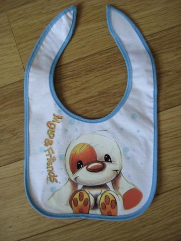 Slabbetje Mylo & Friends lichtblauw randje 17,5x29 cm ZGAN beschikbaar voor biedingen