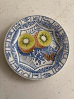 Oiseau Bleu Gien Schaal met Kiwi en Vlinder 22 cm, Ophalen of Verzenden, Gebruikt, Overige stijlen, Bord(en)