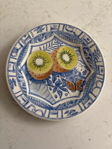 Oiseau Bleu Gien Schaal met Kiwi en Vlinder 22 cm beschikbaar voor biedingen