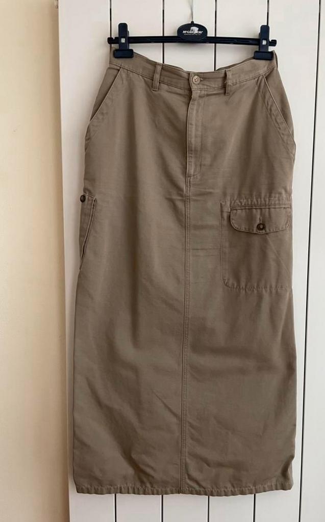Lange chino rok Cher maat 36, Kleding | Dames, Rokken, Zo goed als nieuw, Maat 36 (S), Beige, Onder de knie, Ophalen of Verzenden