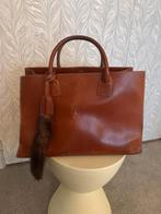 Prachtige Spaanse tas in cognackleur, Ophalen of Verzenden, Gebruikt, Bruin, Handtas