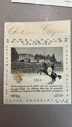 Wijnetiket chateau cayac cote de Bourg 1964, Verzamelen, Ophalen of Verzenden, Gebruikt, Frankrijk, Rode wijn