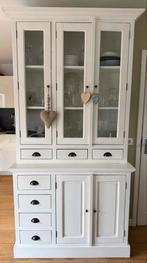 Landelijke buffetkast met glazen deuren, Ophalen, Gebruikt, 100 tot 150 cm, Met lade(s)