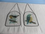 Vintage vogels op glas, Ophalen of Verzenden