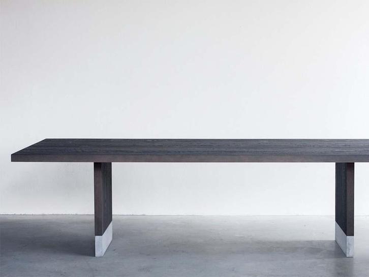 Van Rossum tafel Common 100x280cm geborsteld eiken zwart, Huis en Inrichting, Tafels | Eettafels, Nieuw, 50 tot 100 cm, 200 cm of meer
