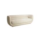 Prachtige room witte bank "Kialy" 237x96x75 cm, 75 tot 100 cm, Rechte bank, Stof, 200 tot 250 cm