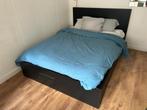 MALM Bedframe, hoog, met 4 bedlades, zwartbruin, 140x200 cm, Huis en Inrichting, Slaapkamer | Bedden, Ophalen, Gebruikt