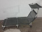 Camping/strand zonneligbed met luifel, Ophalen, Aluminium, Inklapbaar